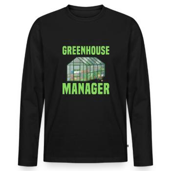 Greenhouse Manager - Men's Premium Organic Long Sleeve Shirt - black - Front - Nico (187cm)