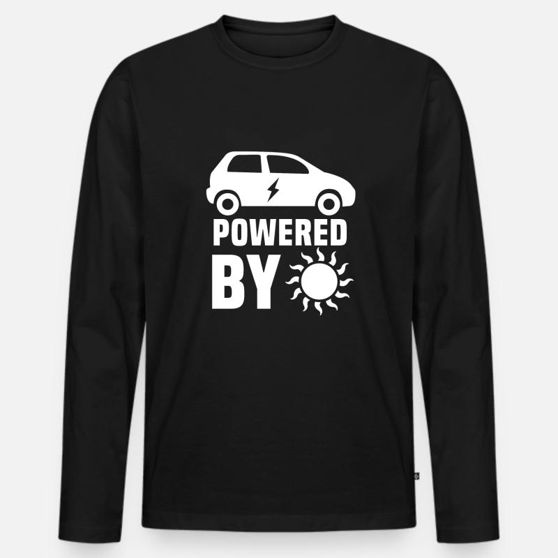 Elektroauto - Männer Premium Bio Langarmshirt - Schwarz