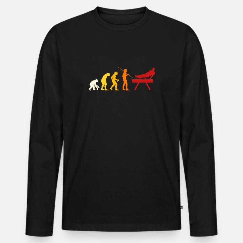 Pauschenpferd Turnen Evolution - Männer Premium Bio Langarmshirt - Schwarz