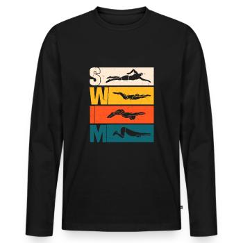 Swim - Men's Premium Organic Long Sleeve Shirt - black - Front - Nico (187cm)