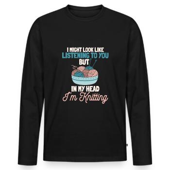 Knit - Men's Premium Organic Long Sleeve Shirt - black - Front - Nico (187cm)