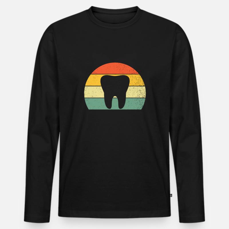 Zahn - Männer Premium Bio Langarmshirt - Schwarz