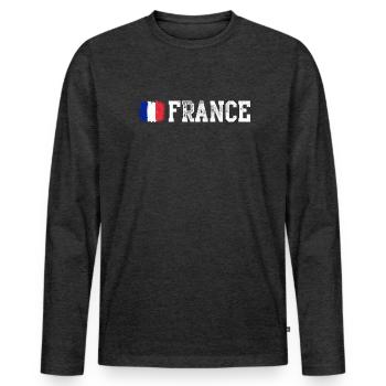 France national flag - Men's Premium Organic Long Sleeve Shirt - heather anthracite - Front - Nico (187cm)