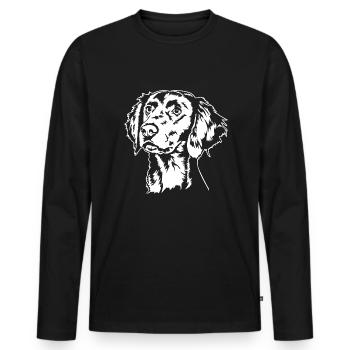 Longhair Weimaraner Portrait Dog Dogs Wilsigns - Men's Premium Organic Long Sleeve Shirt - black - Front - Nico (187cm)