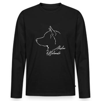 Alaskan Malamute Profile Dogs Dog Wilsigns - Men's Premium Organic Long Sleeve Shirt - black - Front - Nico (187cm)