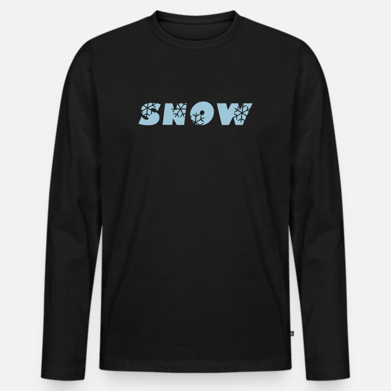 SNOW logo, Vector graphic - Männer Premium Bio Langarmshirt - Schwarz