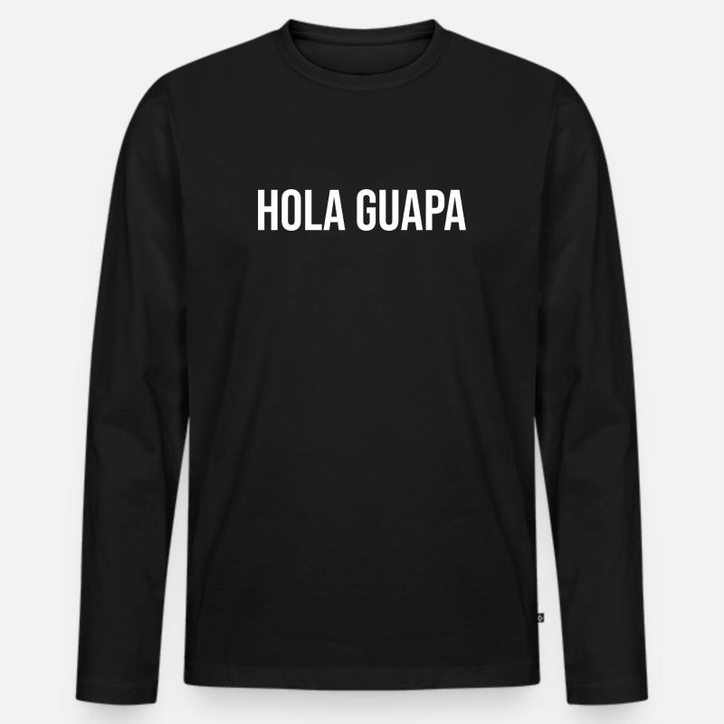 Hallo Hübsche. - Männer Premium Bio Langarmshirt - Schwarz