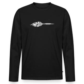 Symbole de fléchette Feu - T-shirt manches longues Premium bio Homme - noir - Devant - Nico (187cm)