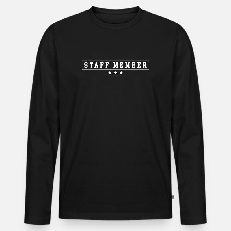 Staff Member - Männer Premium Bio Langarmshirt - Schwarz