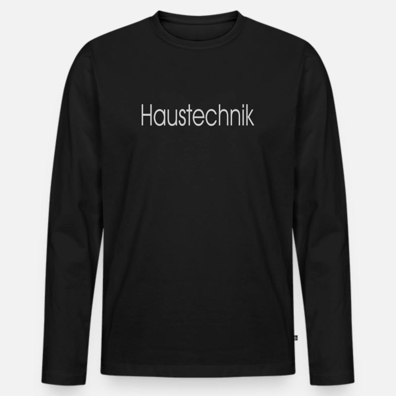 haustechnik - Männer Premium Bio Langarmshirt - Schwarz