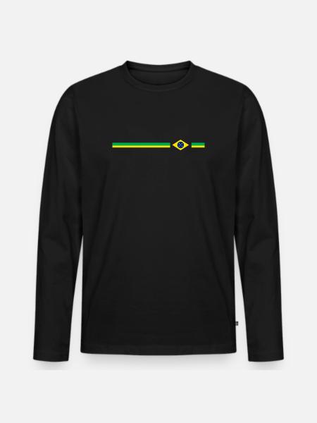 Brazil Design logo - Men's Premium Organic Long Sleeve Shirt - black