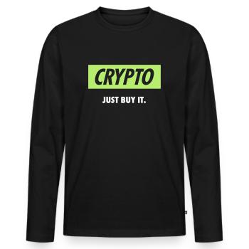 Crypto - Just buy it | White - T-shirt manches longues Premium bio Homme - noir - Devant - Nico (187cm)