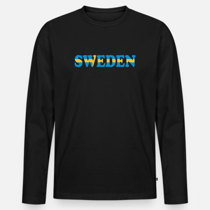 Sweden - Schweden - Männer Premium Bio Langarmshirt - Schwarz