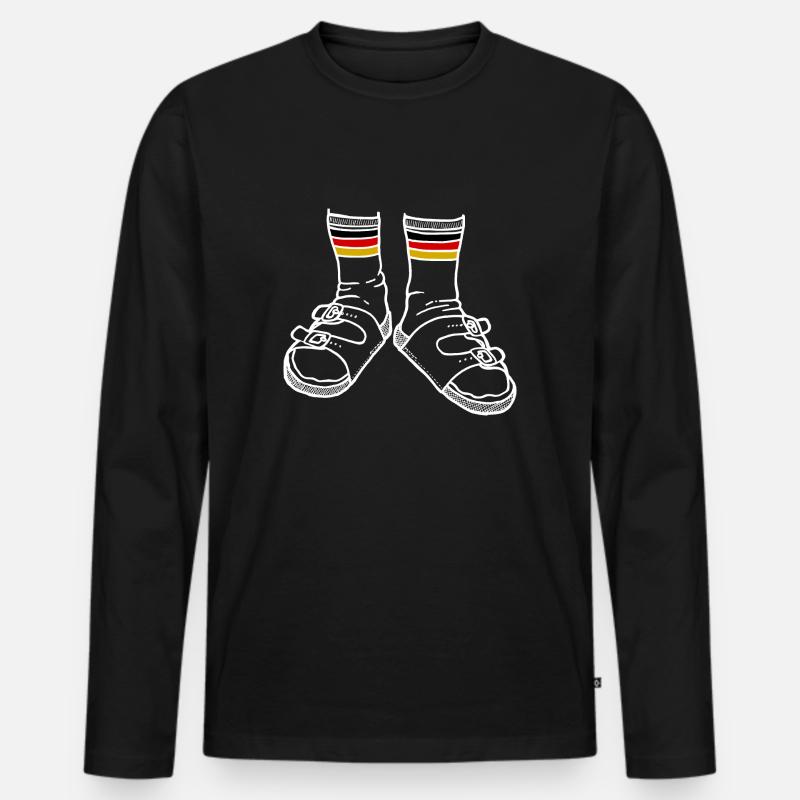 Stolzer Alman - Männer Premium Bio Langarmshirt - Schwarz