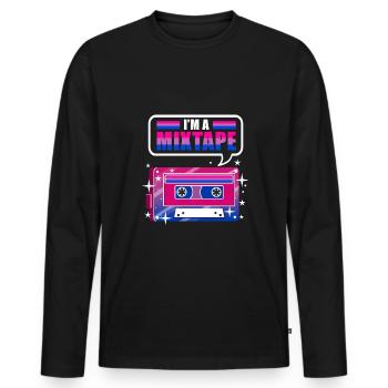Im A Mixtape Bi Pride - Männer Premium Bio Langarmshirt - Schwarz - Vorne - Nico (187cm)