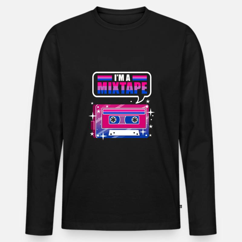Im A Mixtape Bi Pride - Männer Premium Bio Langarmshirt - Schwarz