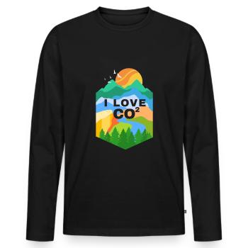 I love CO2 anti climate change - Men's Premium Organic Long Sleeve Shirt - black - Front - Nico (187cm)