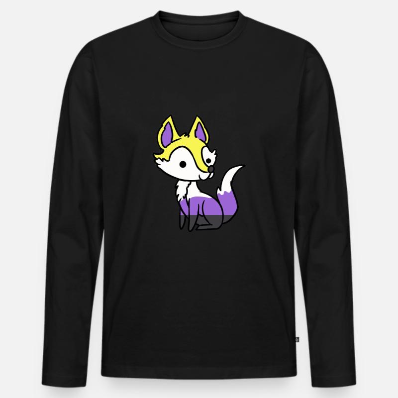 Nonbinary Fox Nonbinary Pride - Men's Premium Organic Long Sleeve Shirt - black