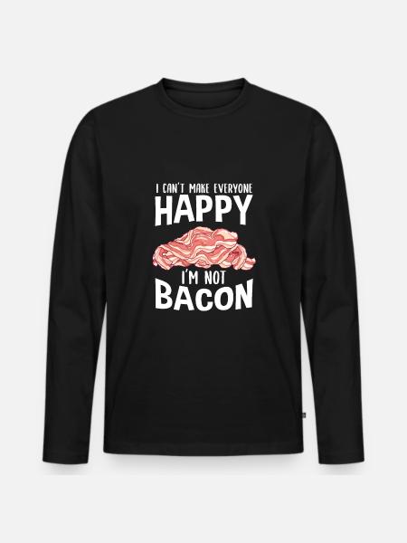 Ik kan niet iedereen gelukkig maken, ik ben geen spek - Mannen Premium Bio shirt met lange mouwen - zwart
