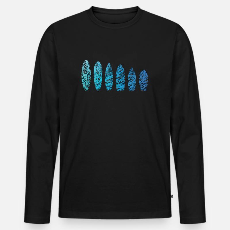 Surfboards Scribble Surfboard Surfer Surfboard - Men's Premium Organic Long Sleeve Shirt - black
