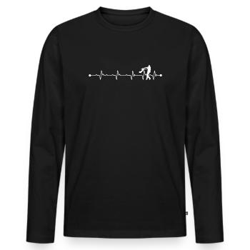 Heartbeat dad daughter - Men's Premium Organic Long Sleeve Shirt - black - Front - Nico (187cm)