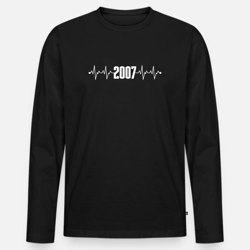 Herzschlag 2007 - Männer Premium Bio Langarmshirt - Schwarz