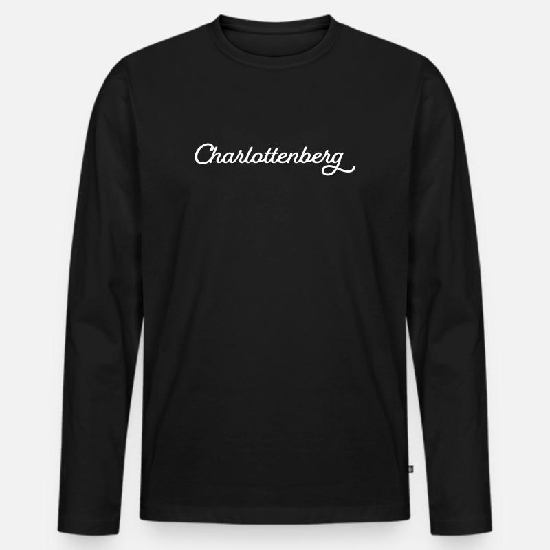 Charlottenberg weiß - Männer Premium Bio Langarmshirt - Schwarz
