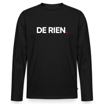 De rien - T-shirt manches longues Premium bio Homme - noir - Devant - Nico (187cm)