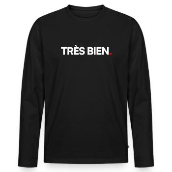 Très bien - T-shirt manches longues Premium bio Homme - noir - Devant - Nico (187cm)