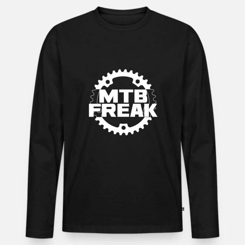 MTB Freak - Männer Premium Bio Langarmshirt - Schwarz