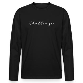 Challenge v2 - T-shirt manches longues Premium bio Homme - noir - Devant - Nico (187cm)