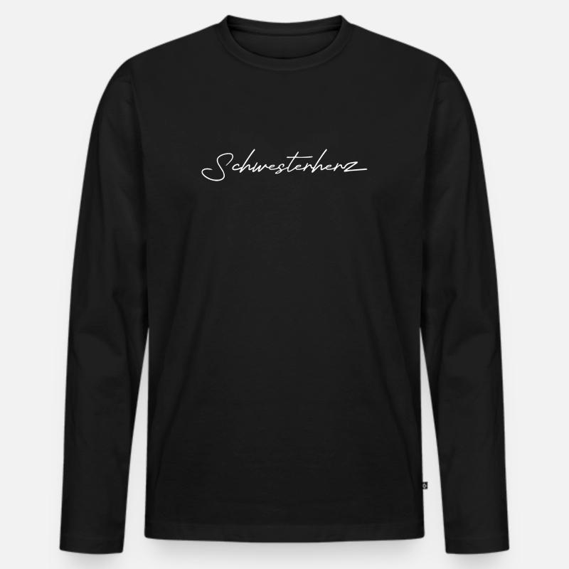 Schwesterherz white design - Männer Premium Bio Langarmshirt - Schwarz