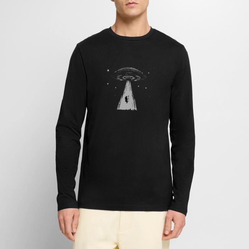 Igel wird von einem UFO gerettet Männer Premium Bio Langarmshirt