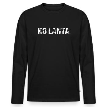 Palmiers Ko Lanta Thaïlande - T-shirt manches longues Premium bio Homme - noir - Devant - Nico (187cm)