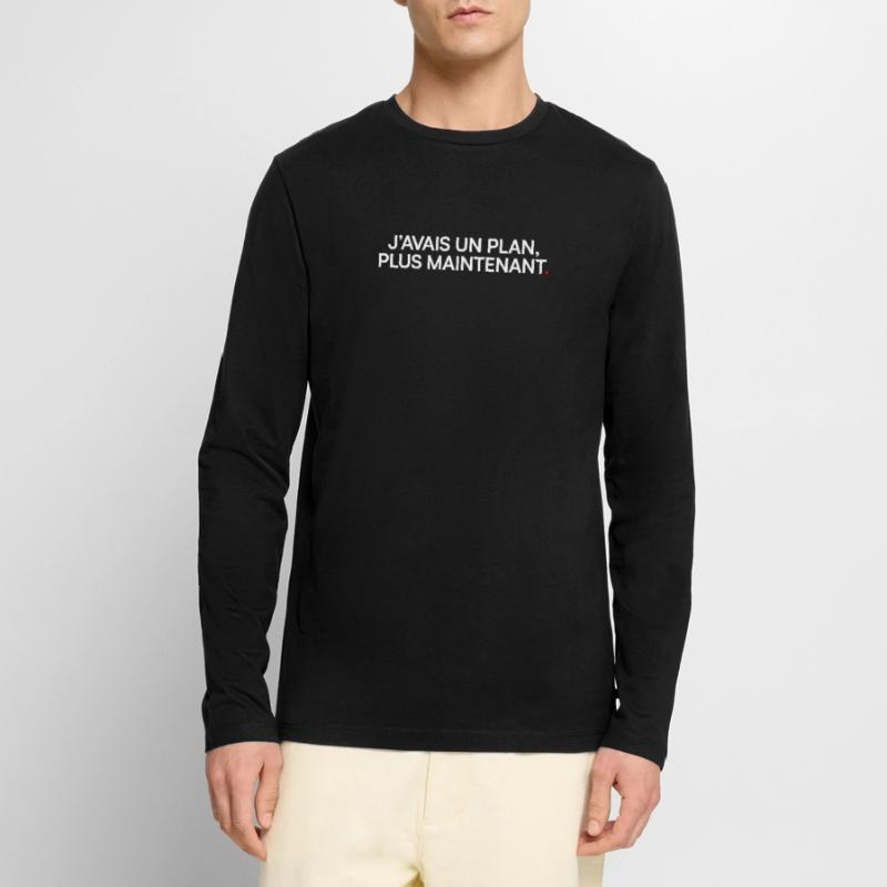 J’avais un plan plus maintenant humour T-shirt manches longues Premium bio Homme