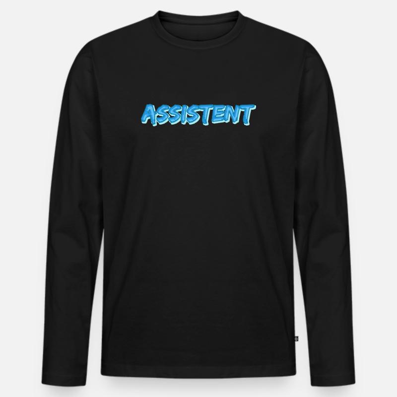 Assistent als Comic - Männer Premium Bio Langarmshirt - Schwarz