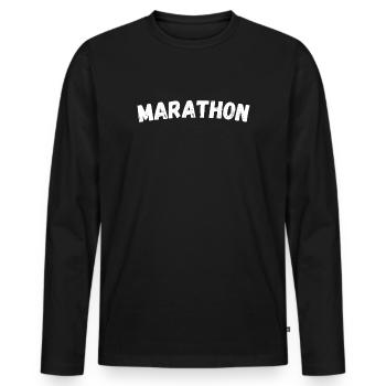 marathon - T-shirt manches longues Premium bio Homme - noir - Devant - Nico (187cm)