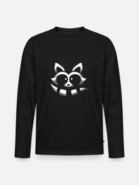 Raccoon in minimalism design - Men's Premium Organic Long Sleeve Shirt - black