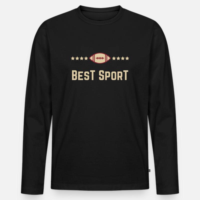 Bester Sport - Männer Premium Bio Langarmshirt - Schwarz