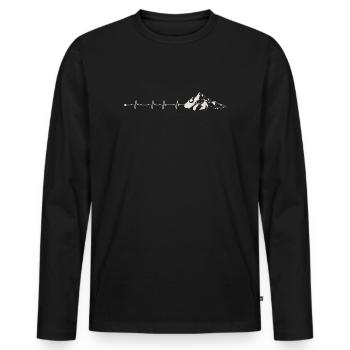 Mountain Pulse Adventure Tee - Men's Premium Organic Long Sleeve Shirt - black - Front - Nico (187cm)