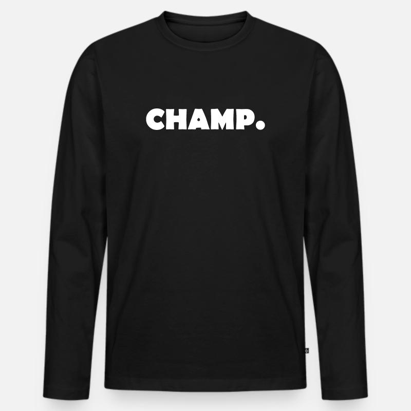 CHAMP - Männer Premium Bio Langarmshirt - Schwarz