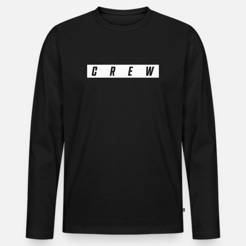 crew - Männer Premium Bio Langarmshirt - Schwarz
