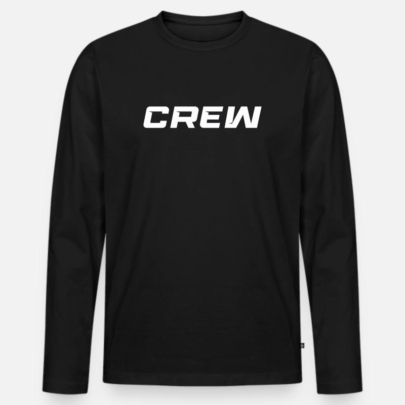 Crew - Männer Premium Bio Langarmshirt - Schwarz