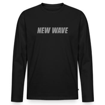 New wave - T-shirt manches longues Premium bio Homme - noir - Devant - Nico (187cm)