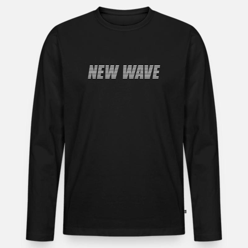 New Wave - Männer Premium Bio Langarmshirt - Schwarz