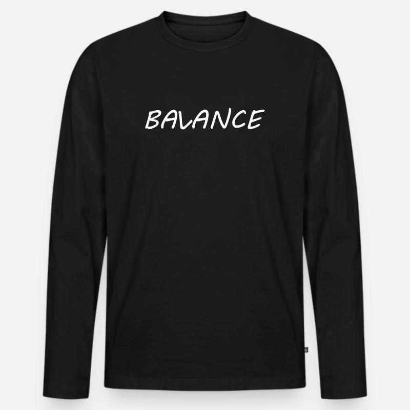 BALANCE - Männer Premium Bio Langarmshirt - Schwarz
