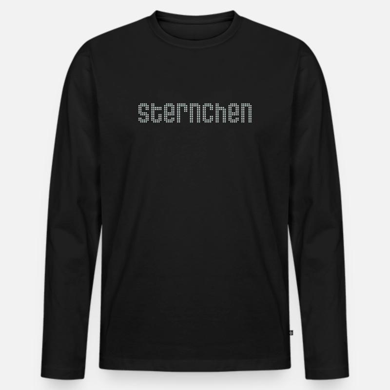 Sternchen - Männer Premium Bio Langarmshirt - Schwarz