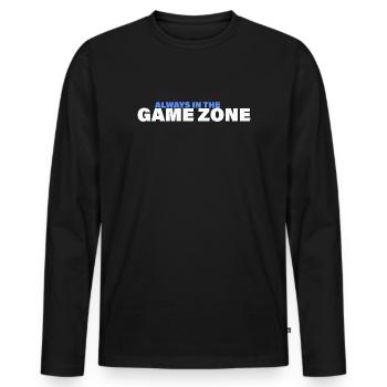 GAME ZONE - Men's Premium Organic Long Sleeve Shirt - black - Front - Nico (187cm)