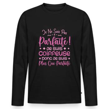 Ein mehr als perfekter Friseur, ein Traumberuf - Männer Premium Bio Langarmshirt - Schwarz - Vorne - Nico (187cm)