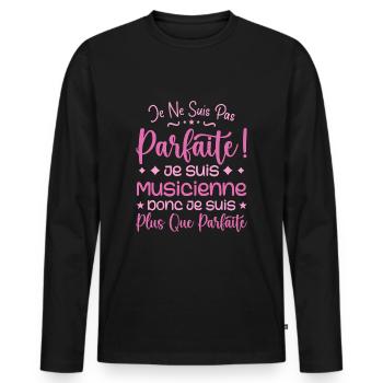 A more than perfect musician, a dream job - Men's Premium Organic Long Sleeve Shirt - black - Front - Nico (187cm)